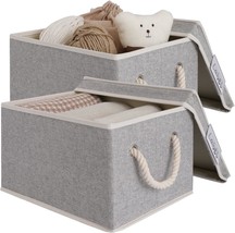 Clothes Baskets With Cotton Rope Handles, Closet Storage Bins, Large, Light - £25.42 GBP