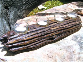 Barbed Wire fence post candle holder set fireplace log or free standing 0392 - £75.91 GBP