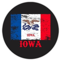Iowa : Gift Coaster Flag Distressed Souvenir State USA Christmas Coworker - £4.02 GBP