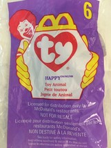 1998 TY Happy The Hippo #6 Toy Animal McDonald&#39;s Beanie Baby Unopened Se... - $4.00