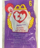 1998 TY Happy The Hippo #6 Toy Animal McDonald&#39;s Beanie Baby Unopened Se... - £3.14 GBP