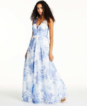 Trixxi Juniors Sequined Floral-Print Gown, Size 1 - £46.70 GBP
