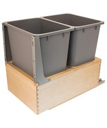 Grass Double 2 x 36 qt Waste Bin Pullout System Wood Bottom Mount Soft-C... - €314,43 EUR