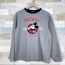 Disney Store Exclusive Mickey Mouse Fleece Sweatshirt Gray VTG 90s Mens Small - £30.91 GBP