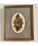English Country Flowers Pressed Behind Glass in Small Gold Frame Wessex ... - $992.16 MXN