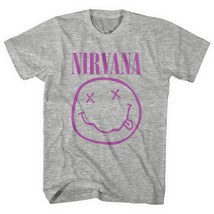 Nirvana Purple Smile Grey Official Tee T-Shirt Mens Unisex - £24.99 GBP