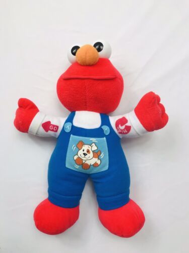 Tyco Talking Elmo Puppy Dog Overalls 11" Plush Doll 1997 - £17.17 GBP