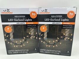 2 Boxes: Halloween 90 Count Orange LED Mini 9Ft Lights (18 Total Ft, 180... - $18.99
