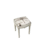 123 Creations Dragonfly Study Upholstered Wooden Vanity Stool Antique White - €202,15 EUR