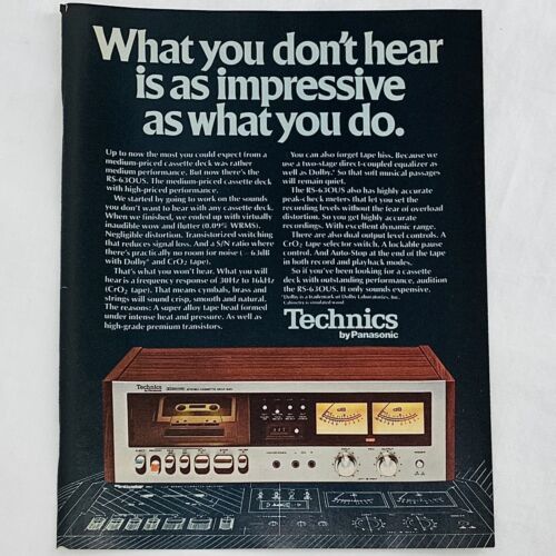 Vintage 1970&#39;s Technics RS-630US Stereo Cassette Deck Magazine Print Ad ... - $6.62