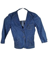 Womens Denim Blazer Jean Jacket Wrangler Wrapid Transit Sz 40 R Medium 1... - $49.50