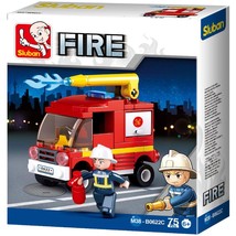 Sluban Kids Fire Truck Water Tender Building Blocks 75 Pcs set Building Toy - £8.78 GBP