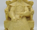 Antique Chinese Carved Stone Seated Qianlong Emperor Sculpture on Dragon... - $495.00