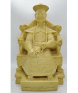 Antique Chinese Carved Stone Seated Qianlong Emperor Sculpture on Dragon... - €429,87 EUR