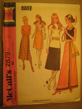 Uncut Sewing Pattern 1971 Mc Call&#39;s Size 25 27 Waist Misses Wrap Skirt 2879 [Z25] - £3.14 GBP