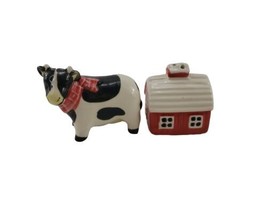 BW Boston Warehouse Western Cow &amp; Farm House Salt &amp; Pepper Shaker Set - £7.36 GBP