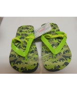  New kids Hello summer green flipflops sandals shoes size 9/10 Dinosaur ... - £6.37 GBP