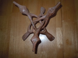 Vintage Wooden Carved Birds Folding Sculpture - £4.70 GBP