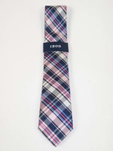 Men's IZOD Tie Classic Woven Silky Feel #Izod-1 Pink Blue English Plaid image 2