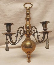 Wall Sconce Double Arm Brass Candlestick Candle Holder Drip Catchers Vin... - £31.10 GBP