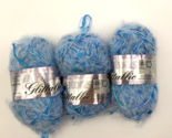 Patons Lot of 3 Skeins of Glitallic BLUE FLASH Yarn New with original wraps - $17.10