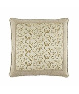 Croscill Daphne Euro Pillow Sham Gold Embroidered Floral European 26x26&quot; - £53.86 GBP