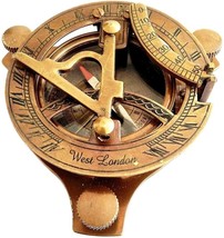 Nautical Antique Brass Sundial Compass Vintage, Brass Beautiful Shiny Finish - £35.87 GBP