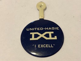 Old Small Advertising Tab Pin Button United Hagie I Excell Seeds - $14.11