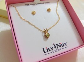 Lily Nily 0.2 TCW 18kt. Yellow Gold Plated Sterling Silver Peridot Jewelry Set - £26.35 GBP