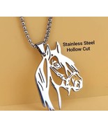 New Stainless Steel Arabian Horse Head Cutout Charm Pendant Necklace On ... - £19.37 GBP