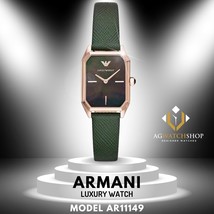 Emporio Armani Women’s Quartz Green Leather Strap Black Dial 24mm Watch AR11149 - $130.91