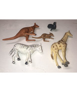 “Made In Hong Kong” Mother &amp; Baby Kangaroo, Giraffe, Seal, Zebra Plastic... - £6.47 GBP