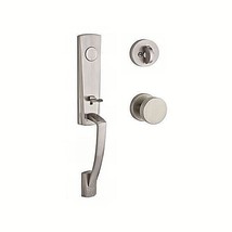 Baldwin Full Dummy Miami Satin Nickel Handle Set FDMIAXCONCRR150 New Open Box - £139.48 GBP