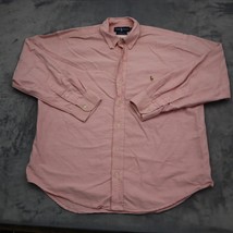 Ralph Lauren Shirt Mens 35 Pink Plain Button Up Long Sleeve Collared Dress Shirt - £20.49 GBP