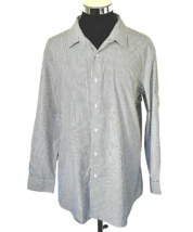 Apt.9 Dress Shirt Men&#39;s Size XXL Classic Gray  White Stripes Button Fron... - £11.07 GBP