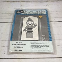 Vintage Bucilla 2533 Needlework Kit Clown Jack In The Box Laundry Bag - £22.18 GBP