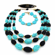 Western Germany Necklace Vintage Jewelry Lot with Bracelet and Art Deco Pin - £38.37 GBP