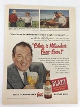 Blatz Milwaukees Finest Beer Vtg 1949 Print Ad - £7.49 GBP