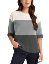 Matty M Womens Sweater Teal Multicolor Colorblock Crewneck Elbow Length ... - $752.30 MXN