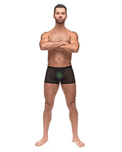 Private Screening Micro Mesh &amp; Modal Pot Leaf Black XL - $31.99