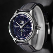 Sugess Moonphase Luxury Men Watch Stainless Steel Case Seagull ST2528+fr... - $5,191.72 MXN