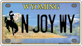 N Joy WY Wyoming Novelty Mini Metal License Plate Tag - £11.76 GBP