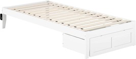 Colorado Twin Extra Long Bed From Afi In White With Foot Drawer And Usb Turbo - £210.99 GBP