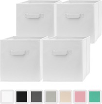 Pomatree 13X13X13 Inch Storage Cubes - 4 Pack - Large And Sturdy Storage, White - £34.36 GBP
