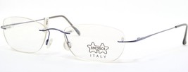 Vintage Luxottica Lu 7584 T339 Blue Eyeglasses Glasses Rimless 52-17-135mm Italy - £61.03 GBP