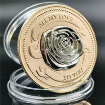 Rose Coin &quot;ALL MY LOVE TO YOU&quot; Rose Gold Overlay Reverse Sides &quot;Love For... - £7.42 GBP