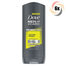 6x Bottles Dove Men + Care Sports Active Fresh Face &amp; Body Wash Gel | 400ml - £36.51 GBP