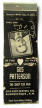 Gus Patterson Shop for Men - Albuquerque, New Mexico 20 Strike Matchbook Cover - £1.19 GBP