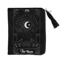 The Moon Zippered Black Velveteen Tarot, Crystal or Rune Bag! - $127.19 MXN