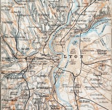 Map Lyon Southern France Rare 1914 Lithograph WW1 Topographic Mini Sheet DWAA20B - £31.63 GBP